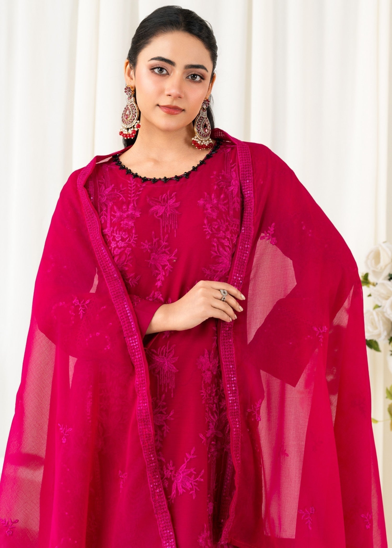 Four Season Boutique AFSAAN CHIFFON HOTPINK Women 3pcs