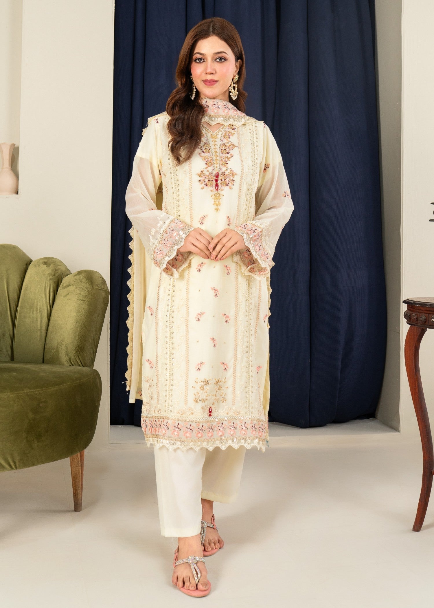 Four Season Boutique CORA CHIFFON CREAM Women 3pcs