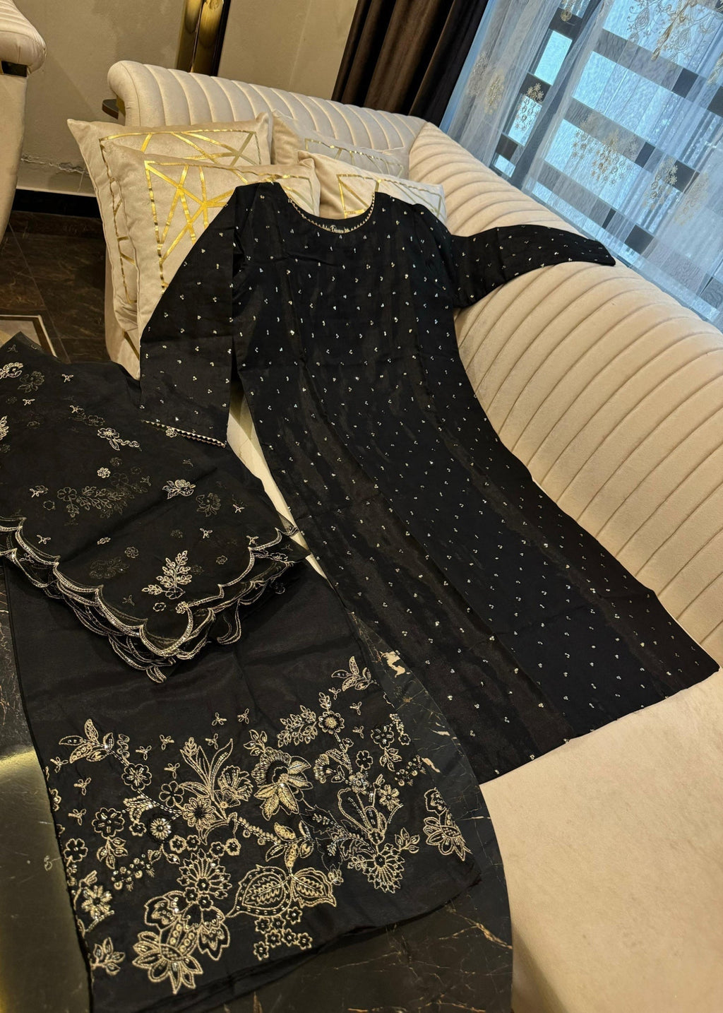 Suits By Sadia Black love Women 3pcs