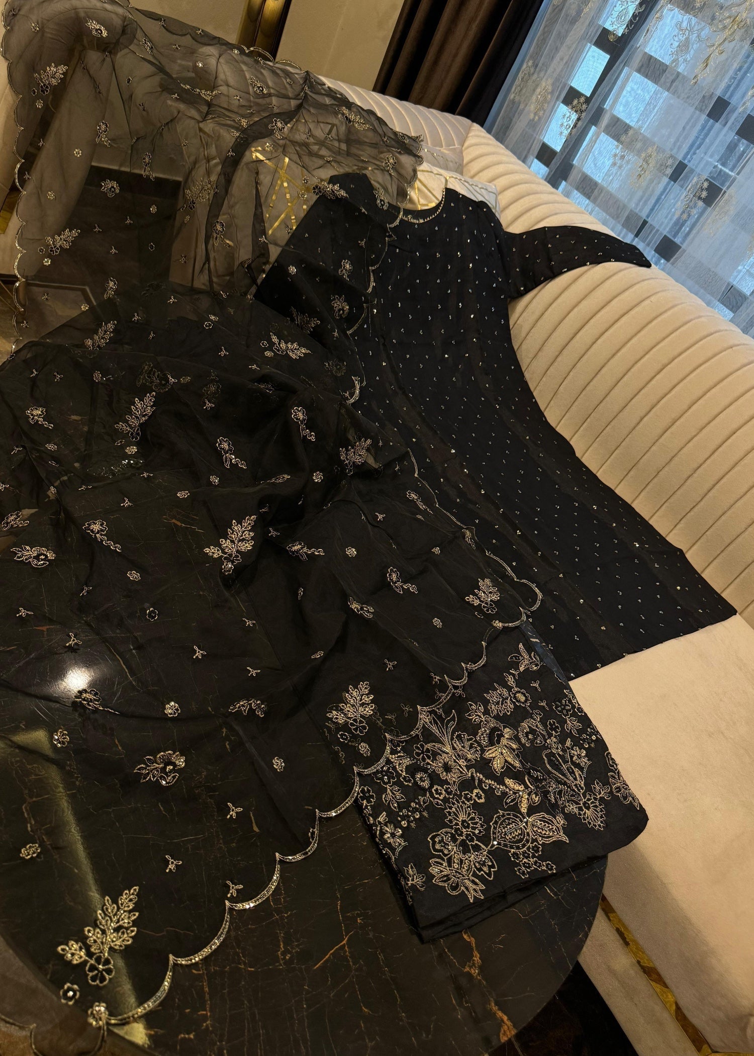 Suits By Sadia Black love Women 3pcs