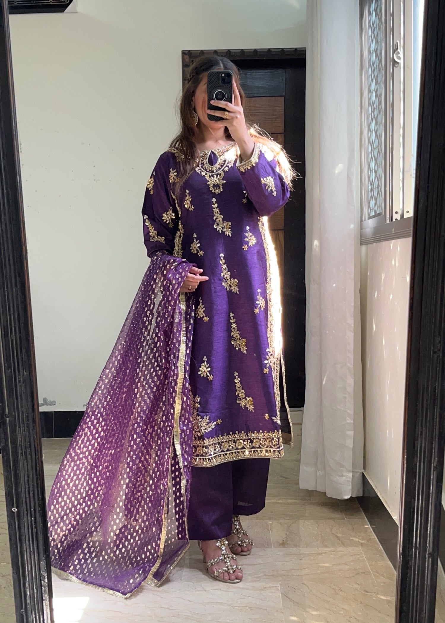 Suits By Sadia Shehnai purple duppatta Women 3pcs