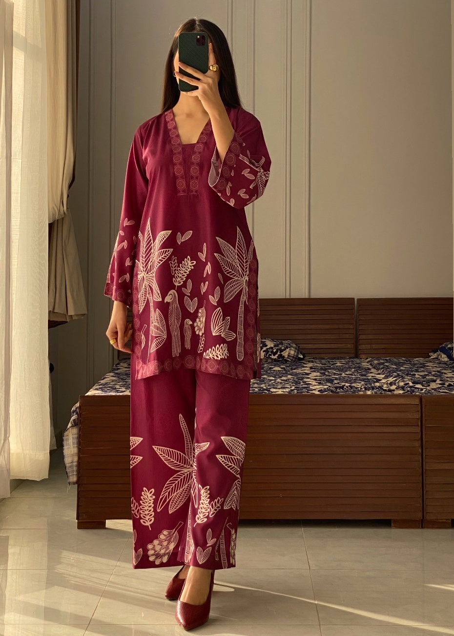 Ayesha B maroon (jabeen) Women 2pcs
