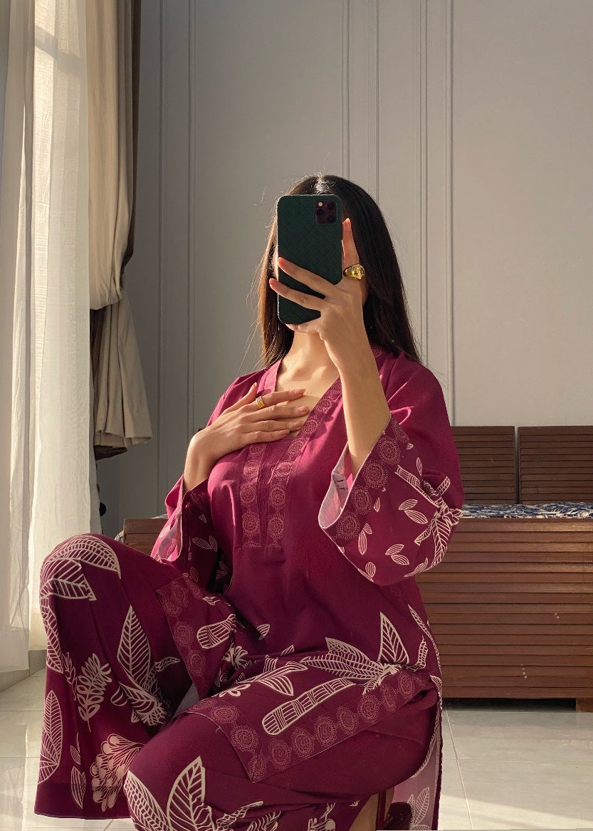 Ayesha B maroon (jabeen) Women 2pcs