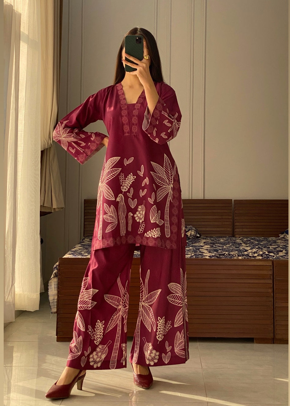 Ayesha B maroon (jabeen) Women 2pcs