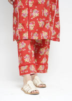 Amna Ali Nawaz Co Ord Set Khaddar APPLE RED Women 2pcs