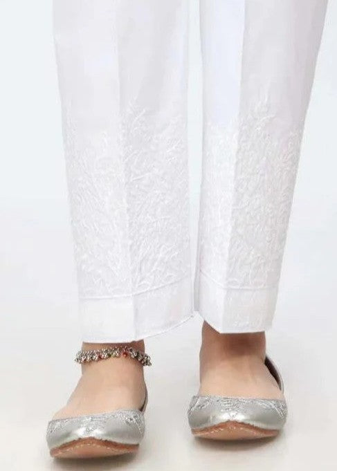 Rangeenz Embroidered Capri Trouser MIDB WHITE Women 1pcs