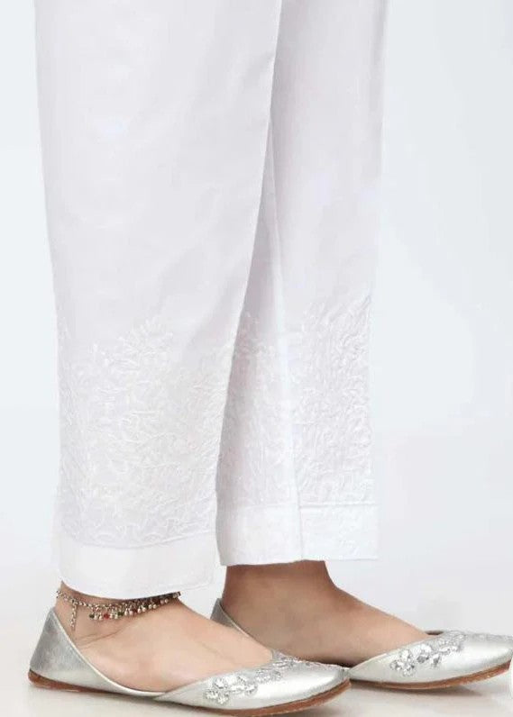 Rangeenz Embroidered Capri Trouser MIDB WHITE Women 1pcs