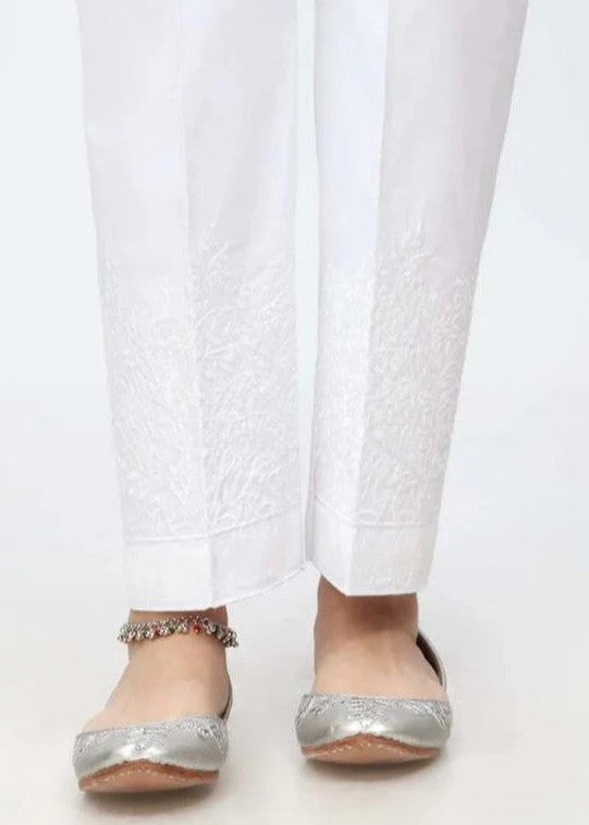 Rangeenz Embroidered Capri Trouser MIDB WHITE Women 1pcs