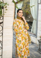 Naaz Couture Greenish Yellow Lawn Chikankari Suit Women 3pcs
