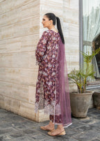 Naaz Couture Mauve Lawn Chikankari Suit Women 3pcs