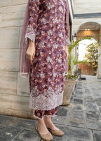 Naaz Couture Mauve Lawn Chikankari Suit Women 3pcs