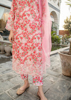 Naaz Couture Rose Pink Lawn Chikankari Suit Women 3pcs