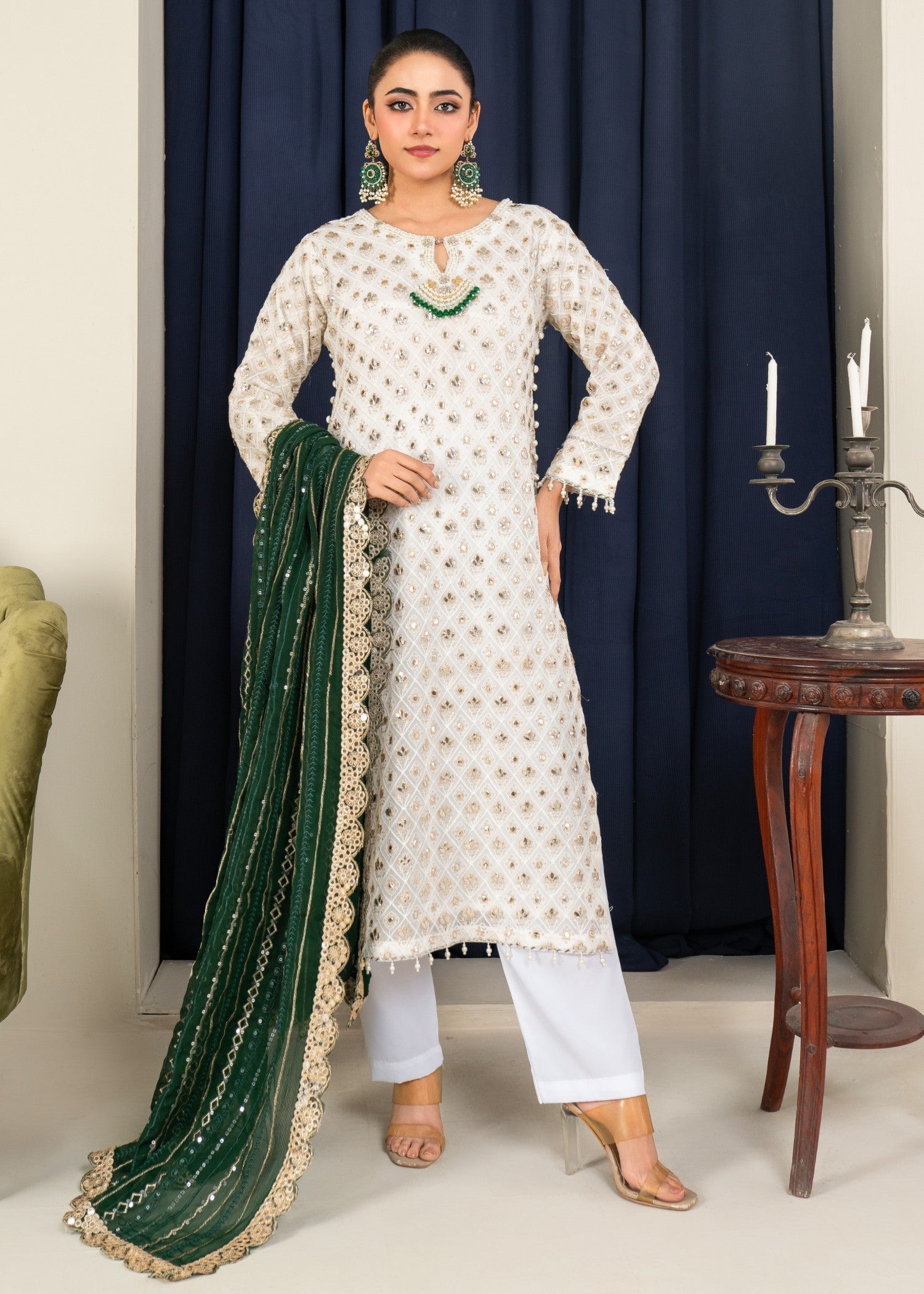 Four Season Boutique FOIL WORK BOTTLE GREEN Women 3pcs