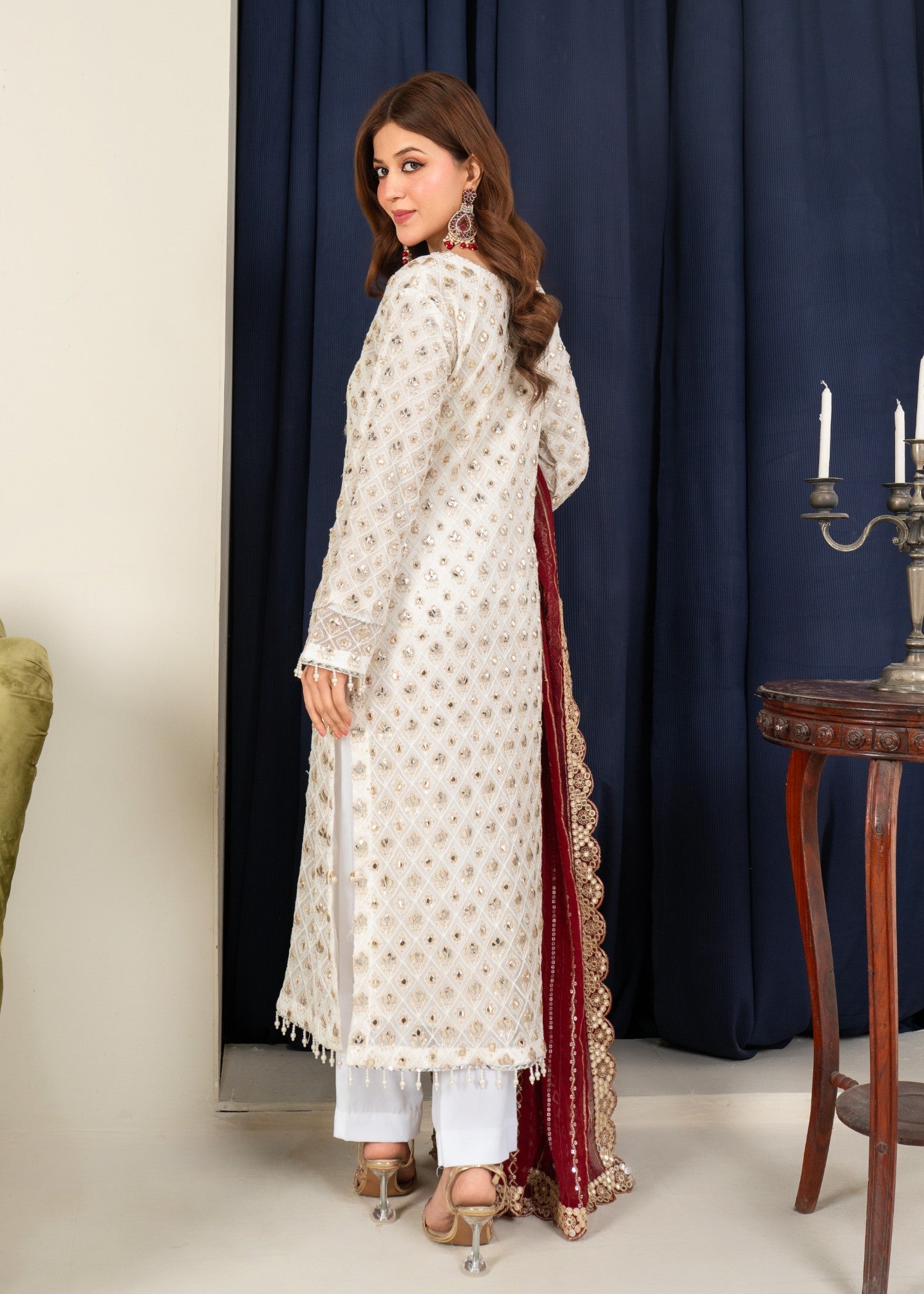 Four Season Boutique FOIL WORK MAROON Women 3pcs