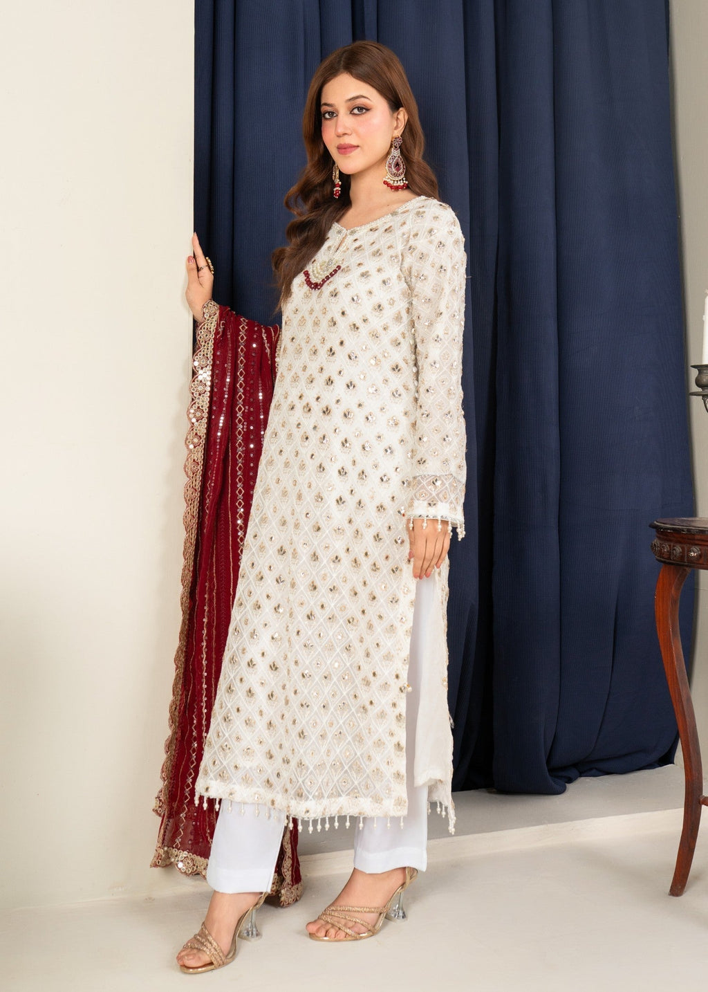 Four Season Boutique FOIL WORK MAROON Women 3pcs