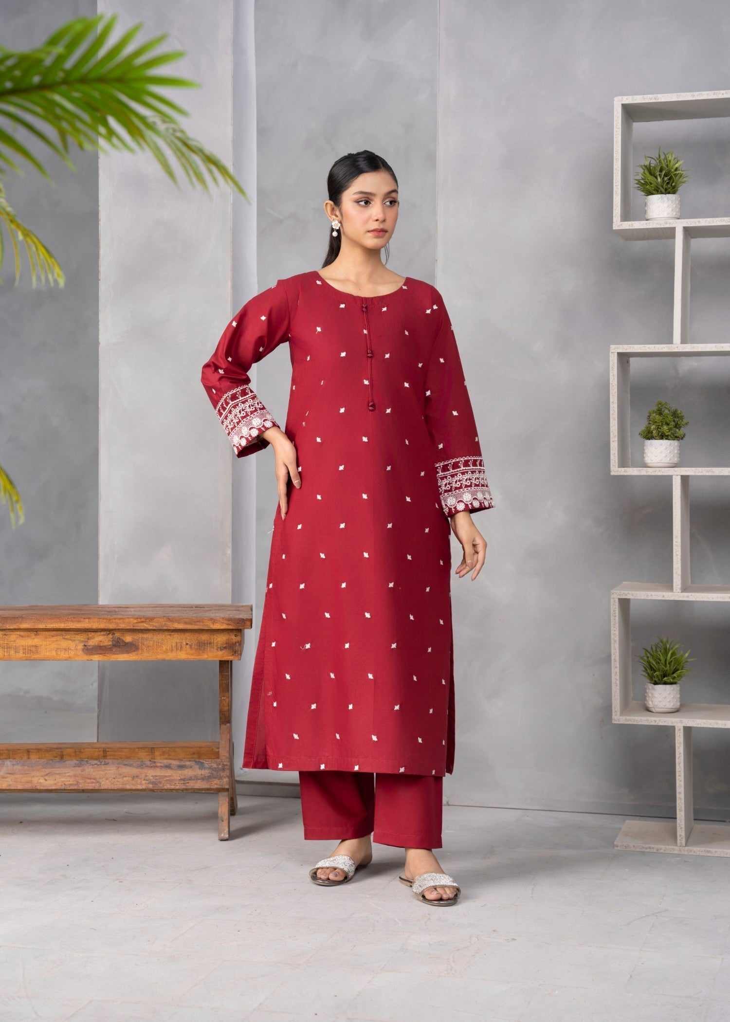 Abeera Art No. AB 36 – Royal Essence: Embroidered Cotton Suit Women 2pcs