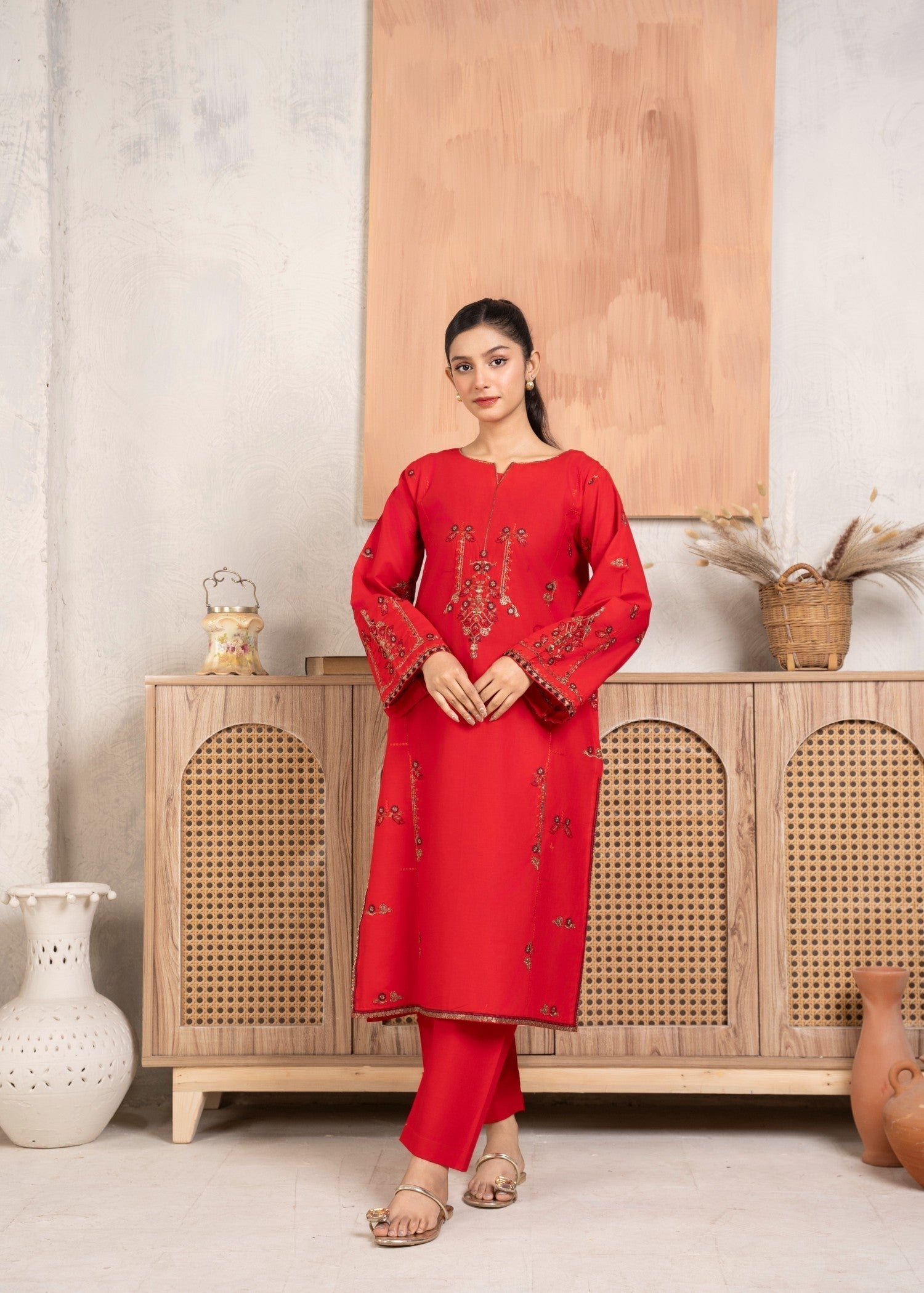 Abeera Art No. AB 62 – Majestic Threads: Cotton Embroidered Suit Women 2pcs