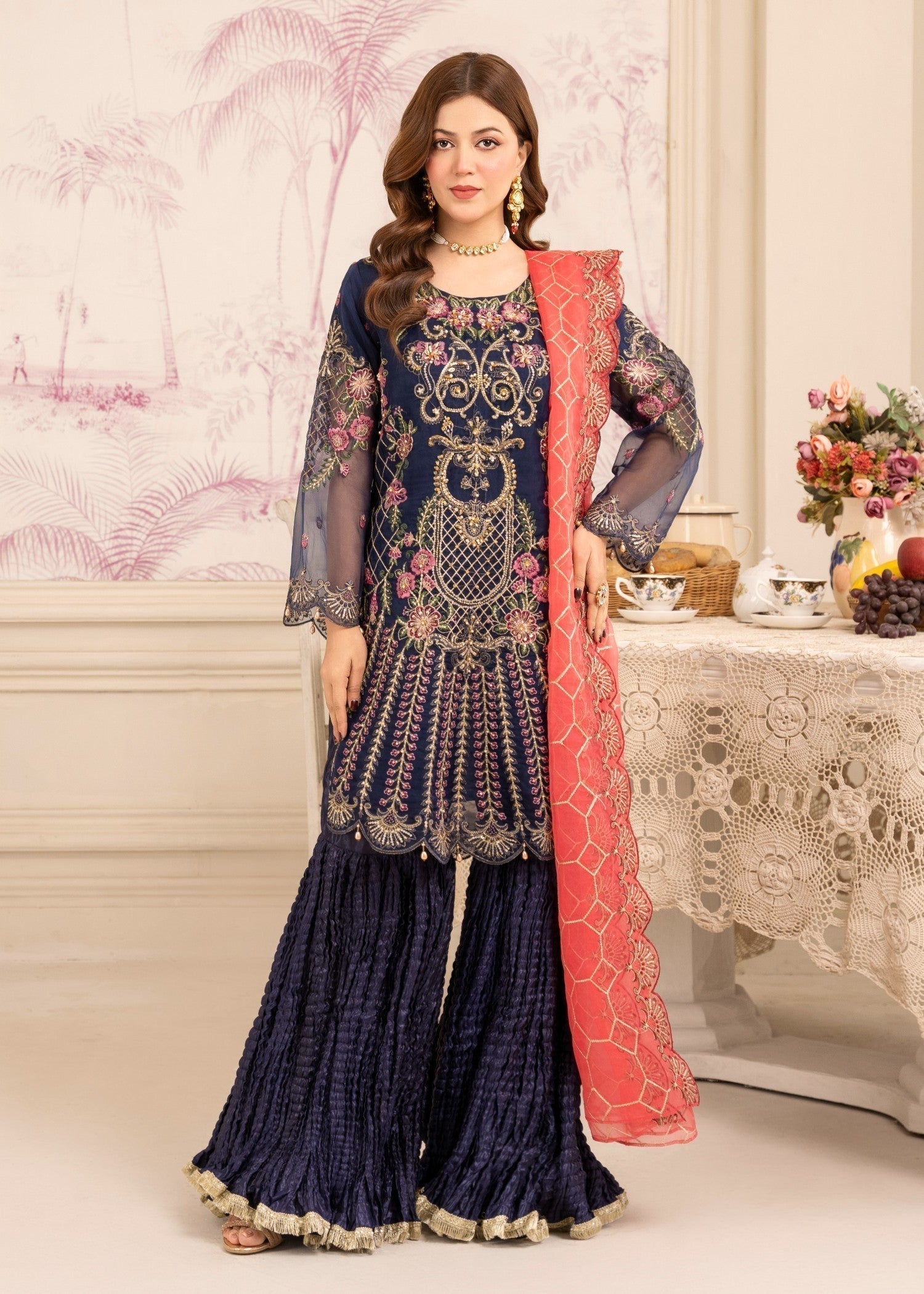 Diara Couture MISHAL US 419 BLUE Women 3pcs