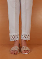 Zardi Laced Cotton Trouser White ZT315 Women 1pcs