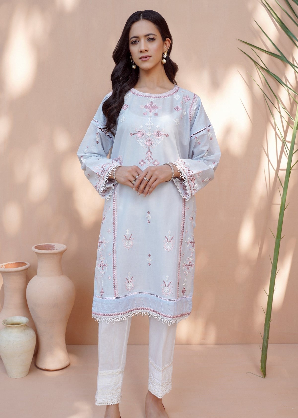 Hareer BLUE EDEN EMBROIDERED SHIRT Women 1pcs