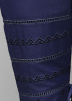 Polkadots Navy Blue Straight Trouser 13958PD Women 1pcs