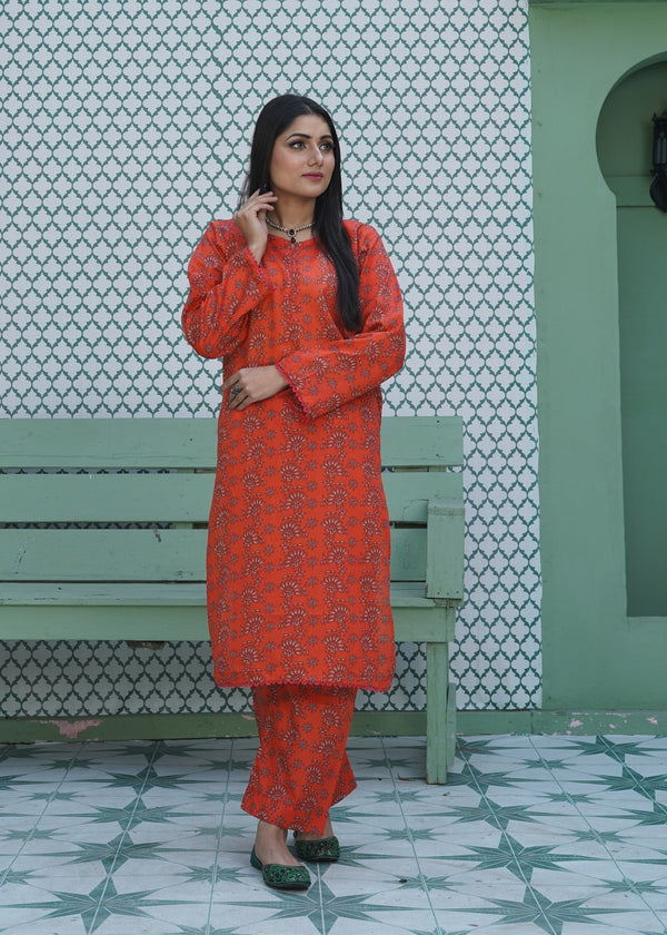 Ayesha'S Attire Coral Printed Women 2pcs