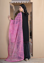 Pehnawa Fashion GRACEFUL BLACK GHARARA Women 3pcs