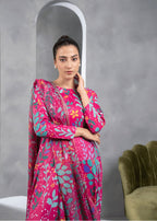 Zaymal Fuschia Pre Draped Saree Women