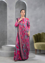 Zaymal Fuschia Pre Draped Saree Women