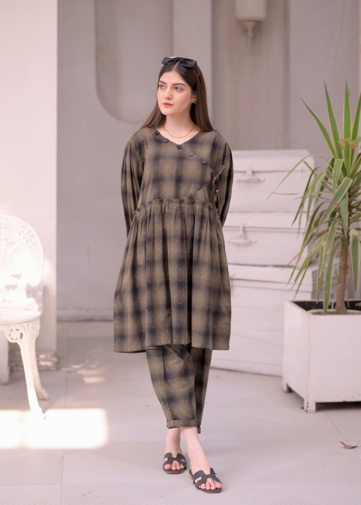 Elara Official Checkered EL359G Women 2pcs