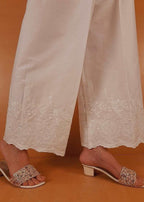 Zardi Embroided strechable Cotton Palazo White ZT346 Women 1pcs