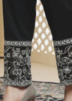 Sparkles Noir Elegance Embroidered Trousers Women 1pcs