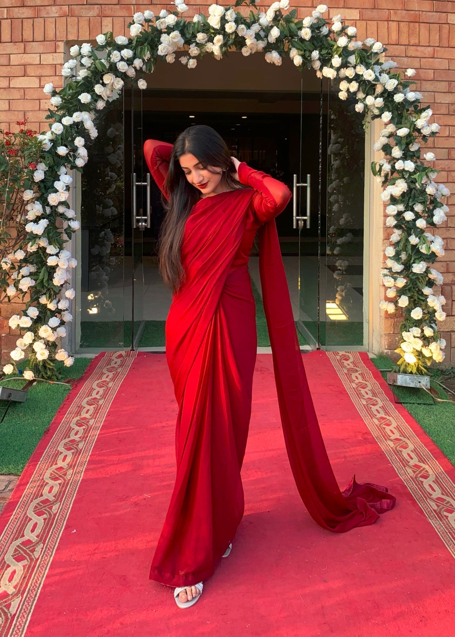 Culaccino Saree Studio Cherry Luxe Drape Women 3pcs