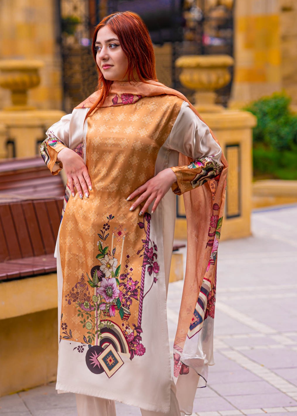 Tng (The Next Generation) Haani | Stitched | | Printed Silk Women 3pcs