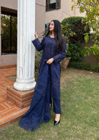 Suits By Sadia Blue lawn Women 3pcs