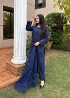 Suits By Sadia Blue lawn Women 3pcs