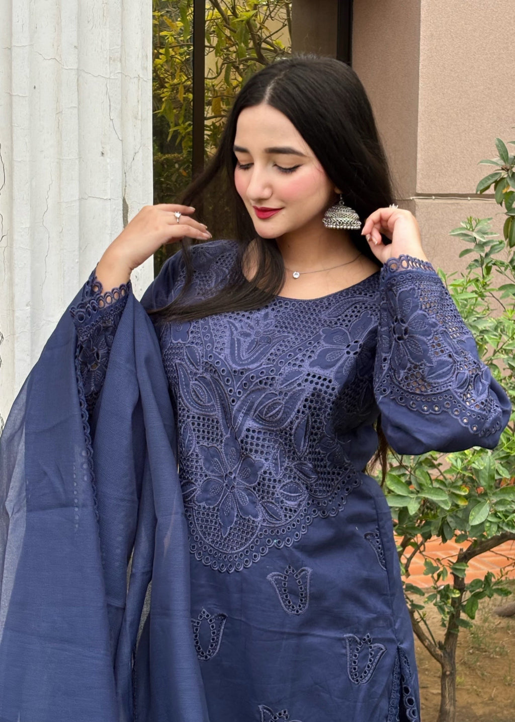 Suits By Sadia Blue lawn Women 3pcs