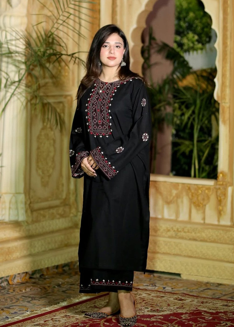Shehroz Fashion Black Luxe Embroidery Women 2pcs