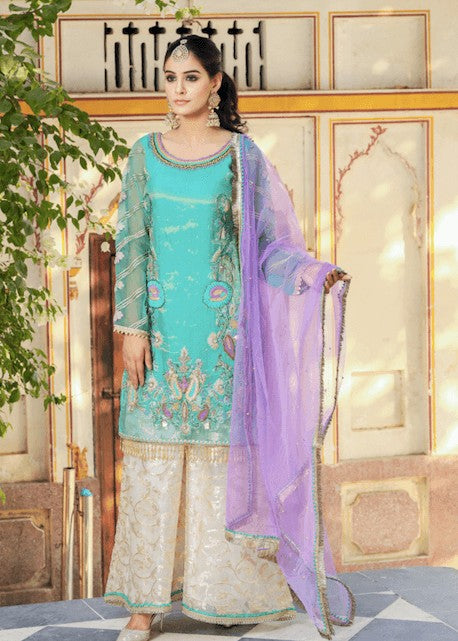 Khuda Baksh Creations Z 221 Turquoise Women 3pcs