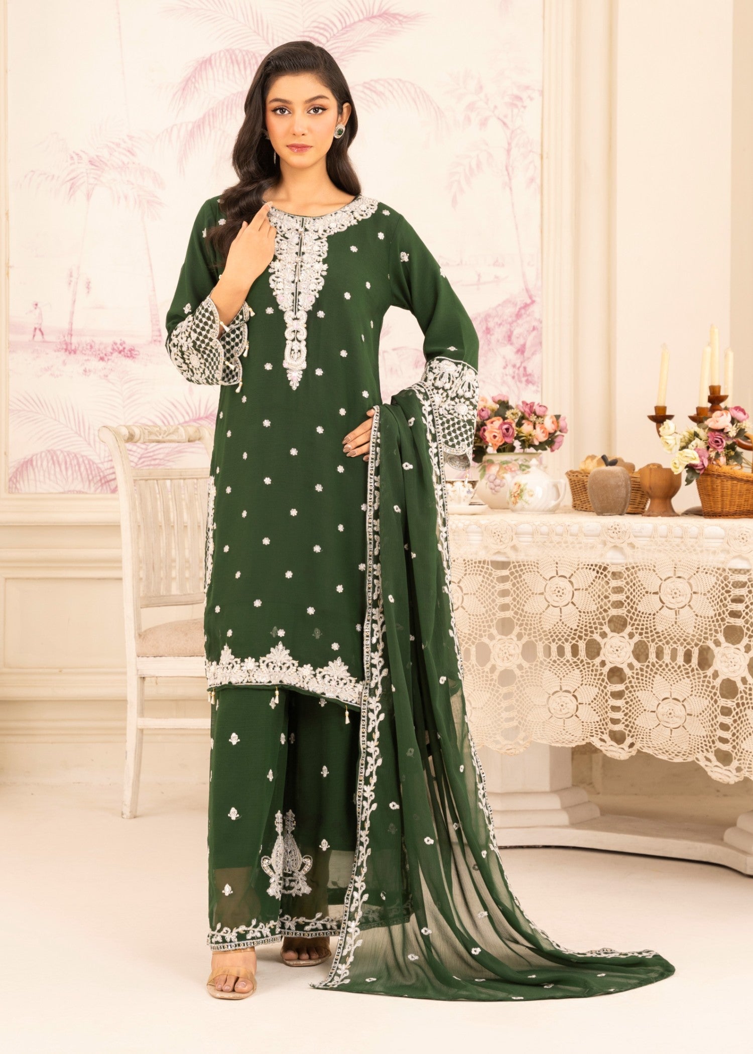 Four Season Boutique JASMEEN BOTTLE GREEN Women 3pcs