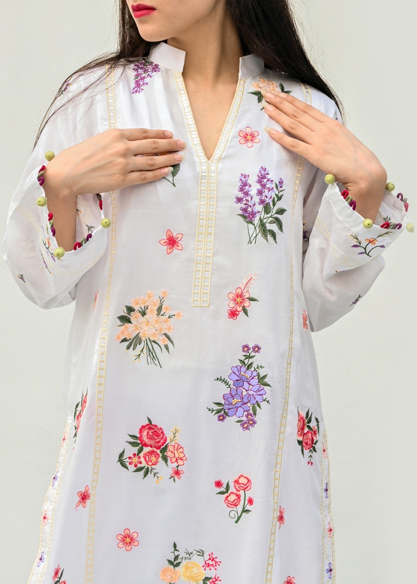 Musani Embroidered Lawn White (Pret) Women 2pcs