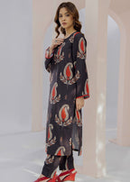 By-East Lawn Suit Printed (Black) Women 2pcs