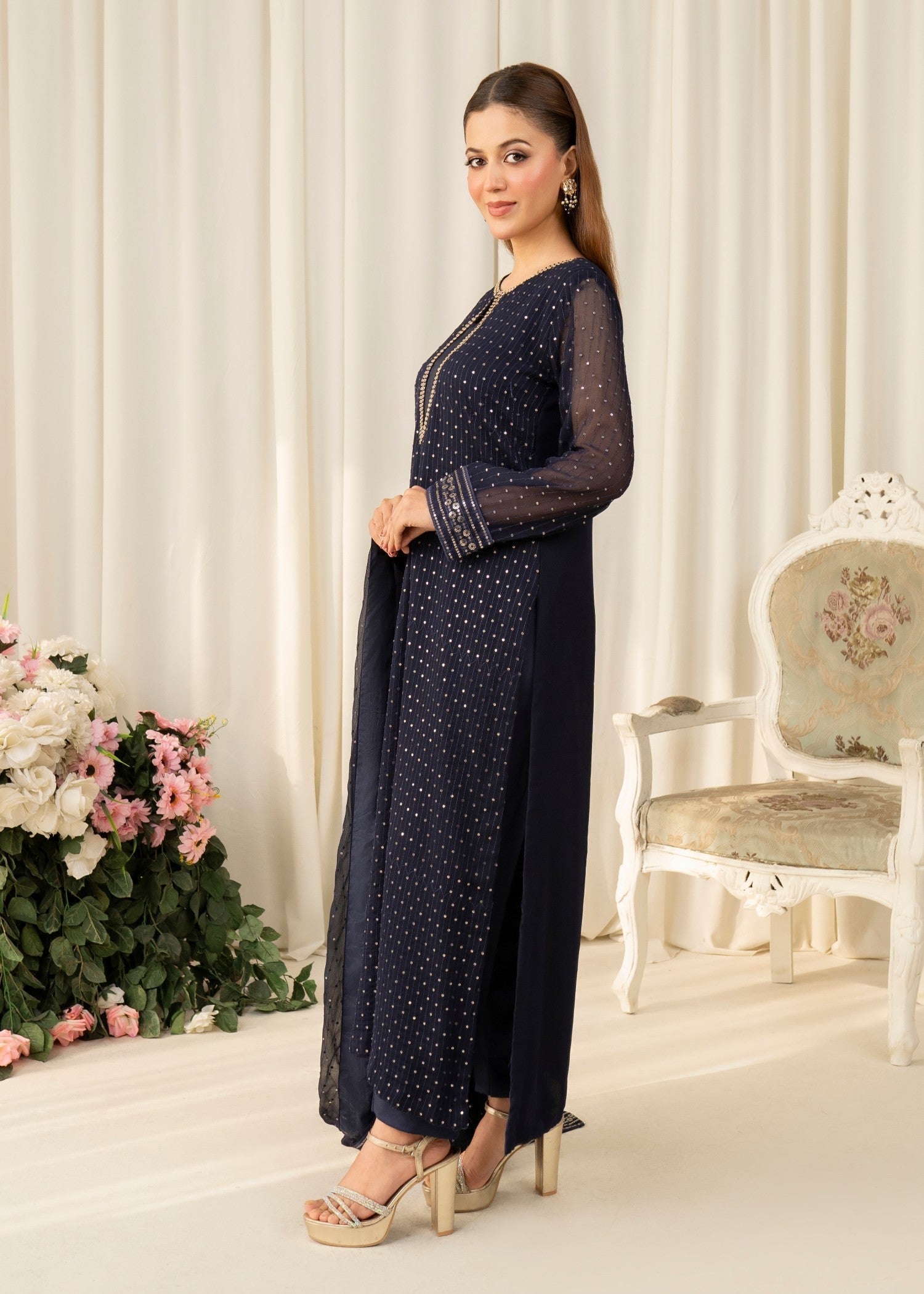 Agha Jaan DIVINE BLUE Women 3pcs