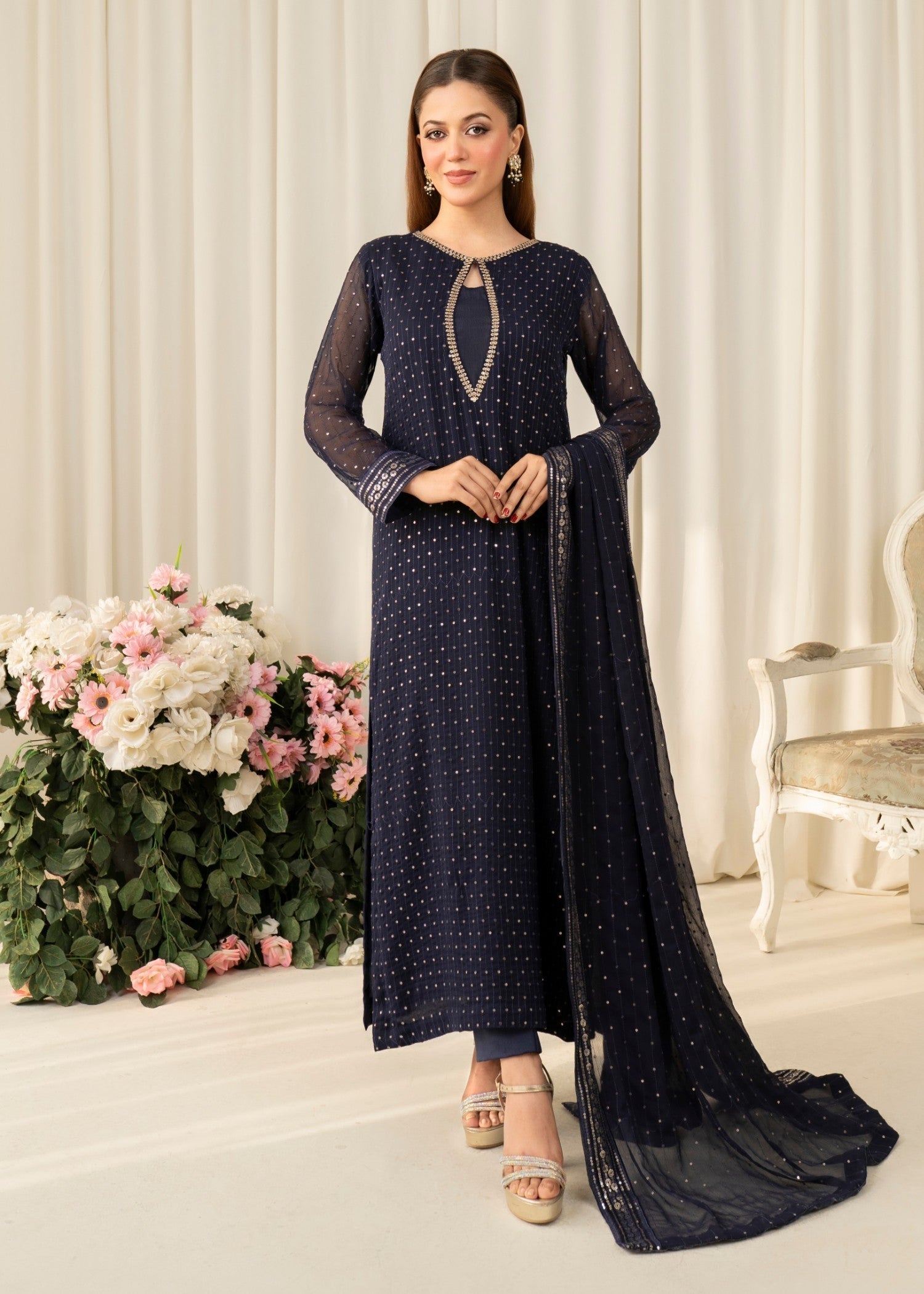 Agha Jaan DIVINE BLUE Women 3pcs