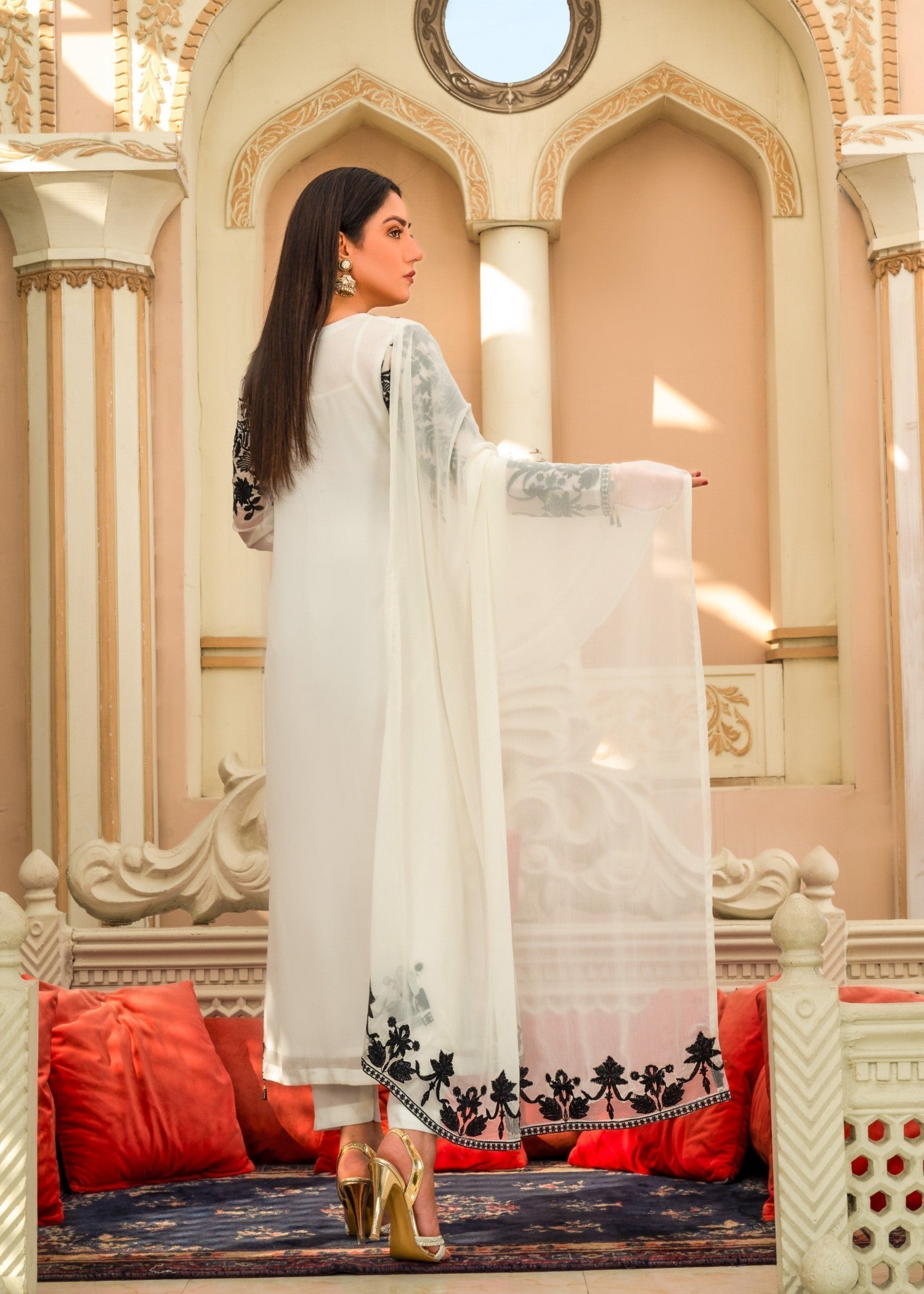 Alyssa White chiffon suit ALL201 Women 3pcs