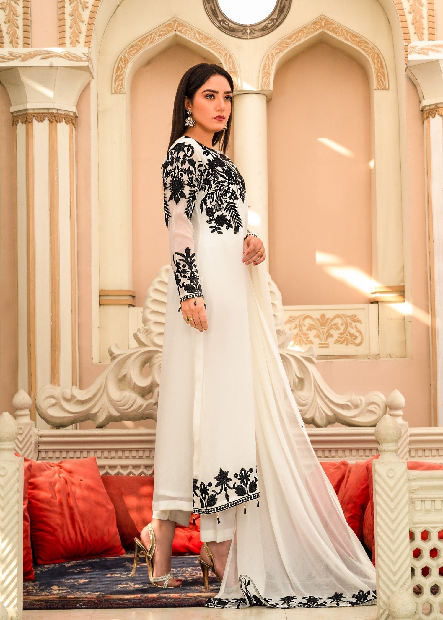Alyssa White chiffon suit ALL201 Women 3pcs