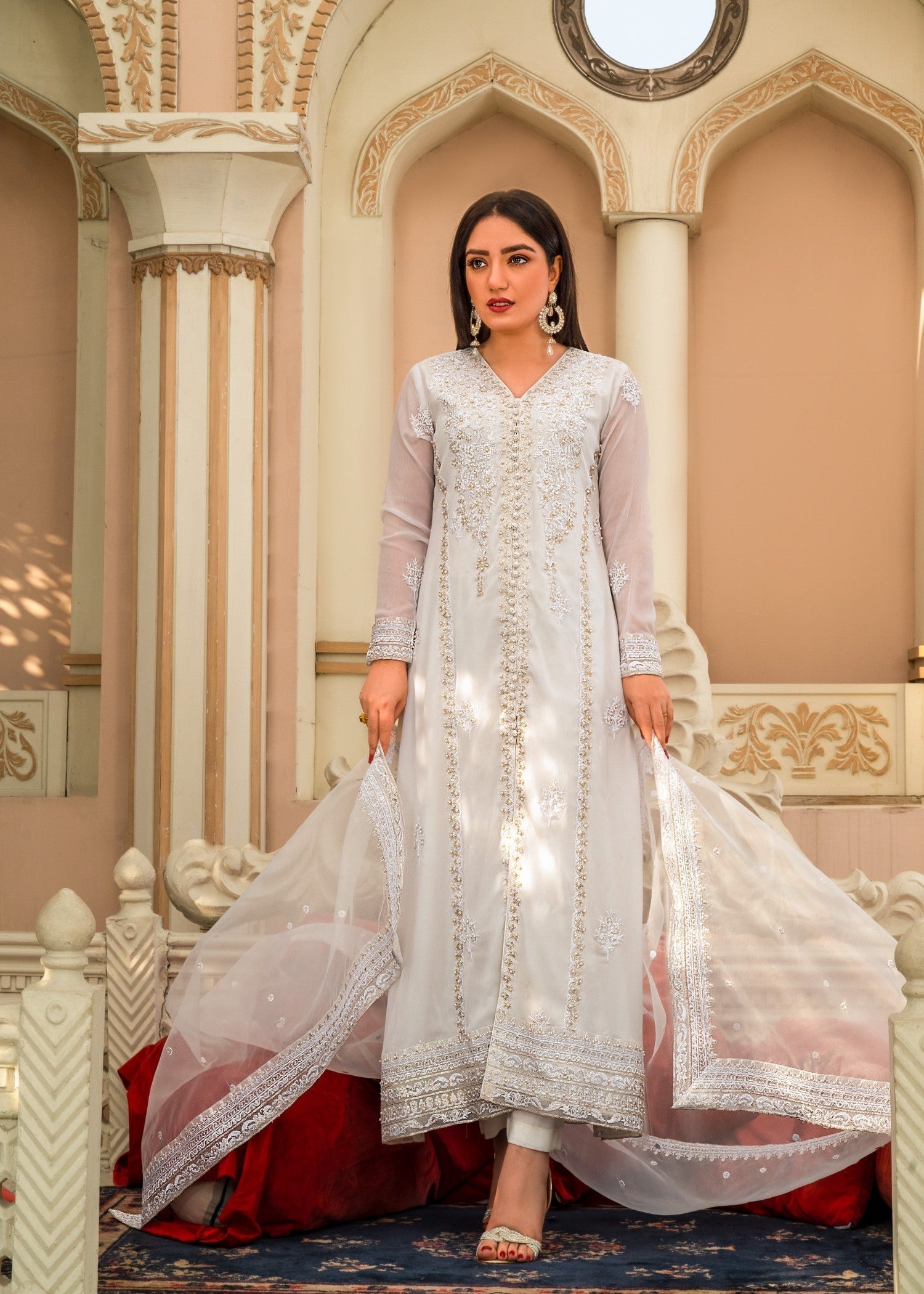 Alyssa White chiffon suit ALL202 Women 3pcs