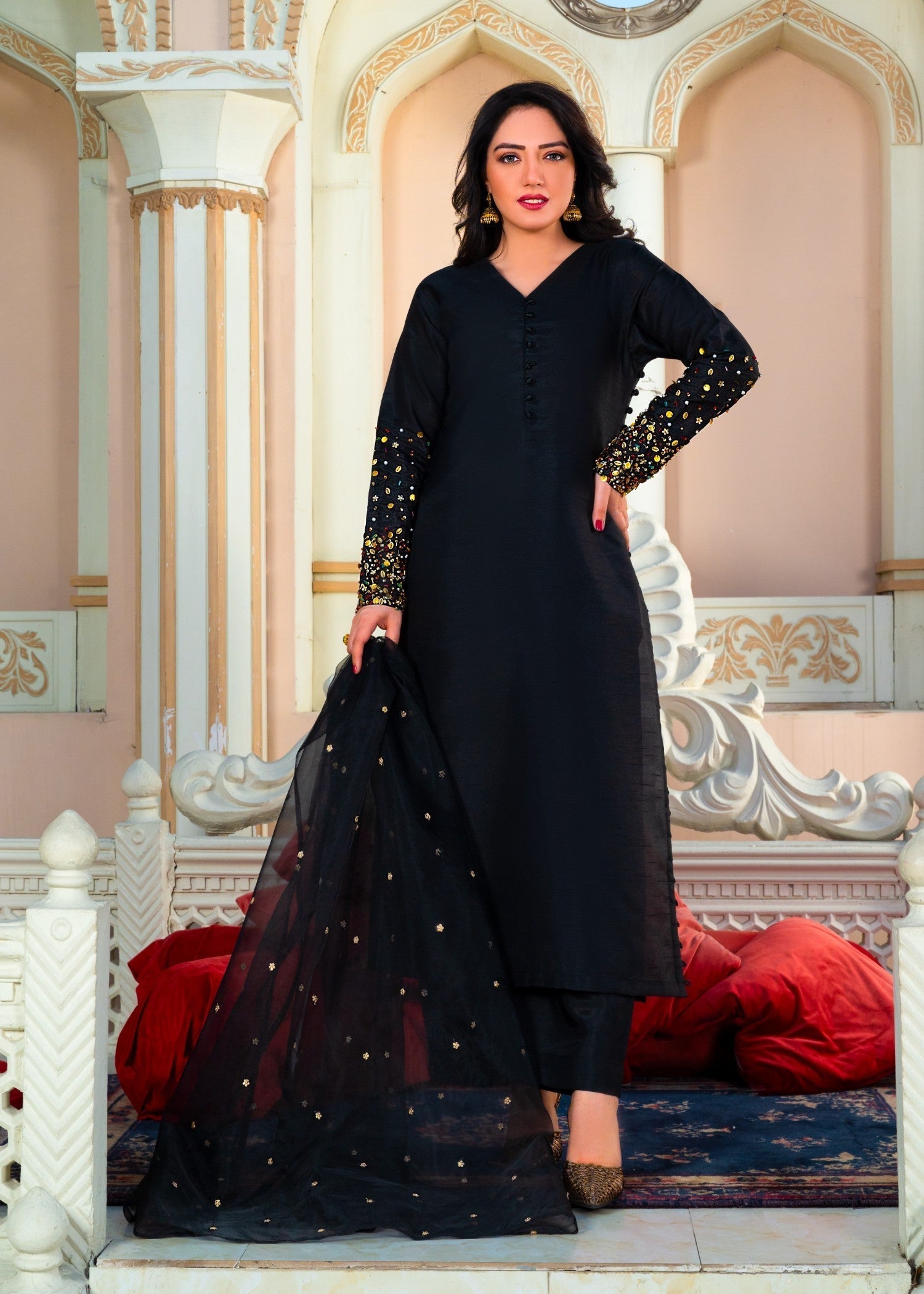 Alyssa Black Rawsilk suit ALL207 Women 3pcs