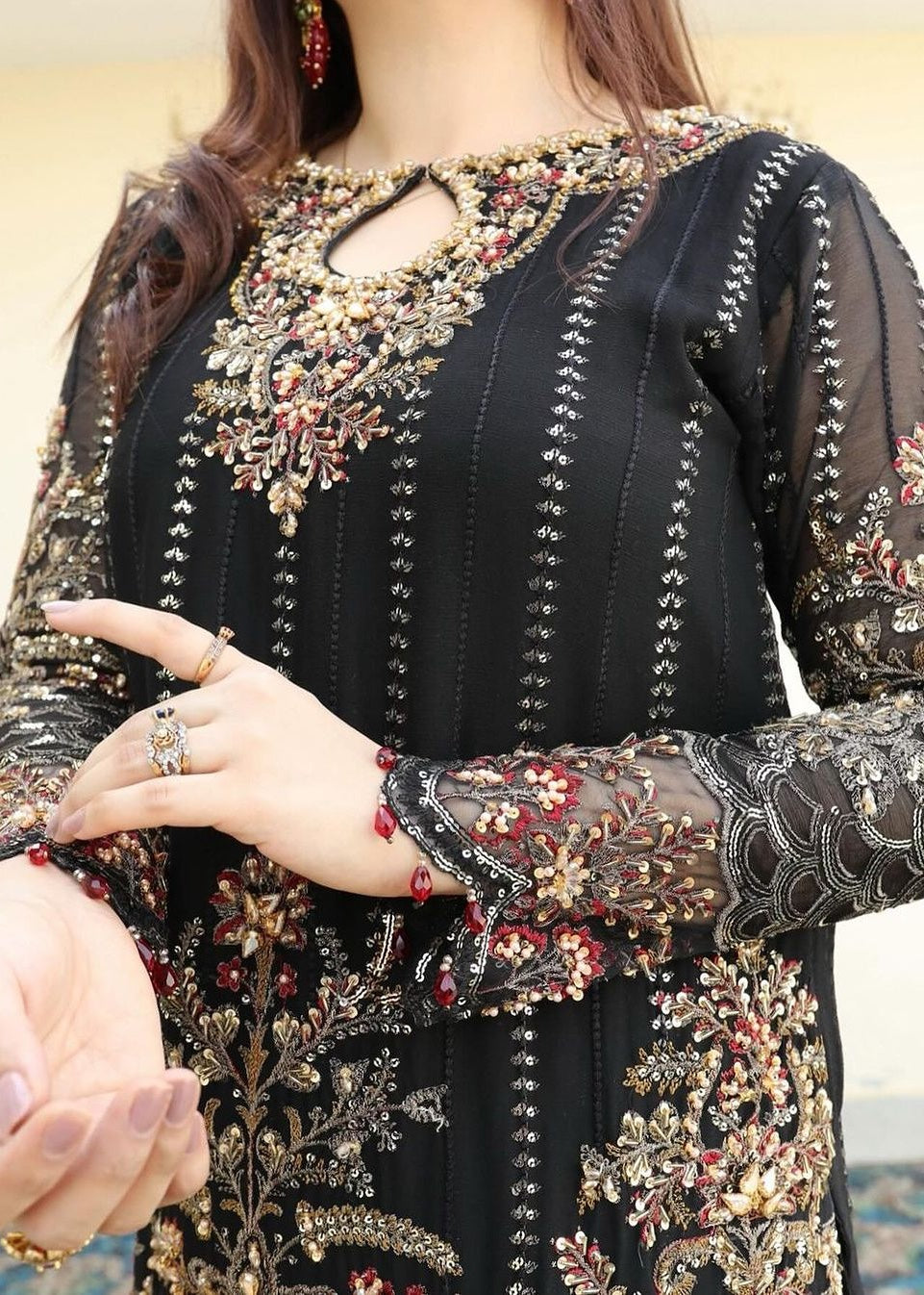 Suits By Sadia Merium black Women 3pcs