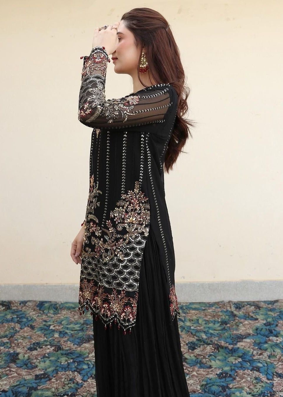 Suits By Sadia Merium black Women 3pcs